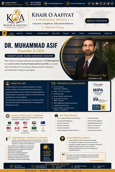 dr asif page | Khair O Aafiyat Professional Services