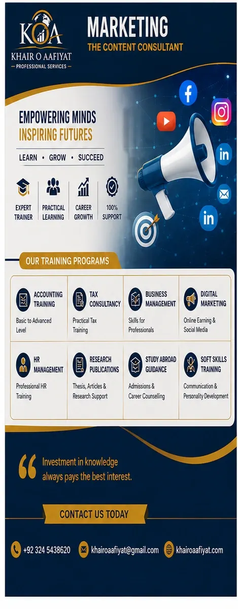 marketing brochure | Khair O Aafiyat Professional Services