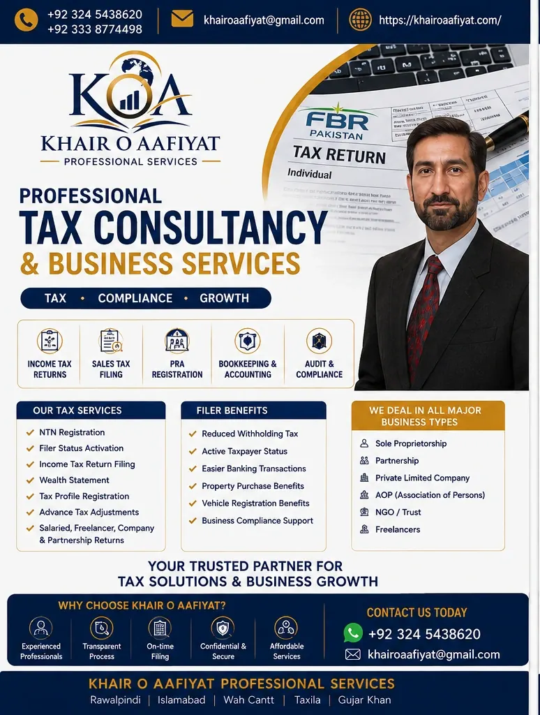 tax pak brochure | Khair O Aafiyat Professional Services